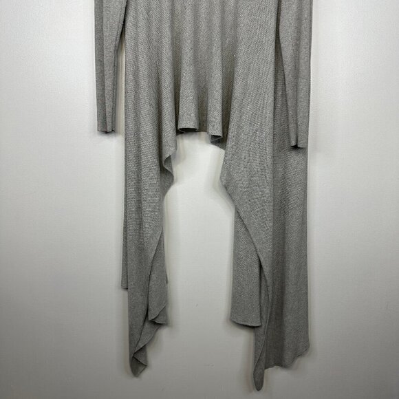 Babaton Aritzia Drape Open Front Waterfall Knit Hi Low Sweater Cardigan Grey M - Picture 5 of 5